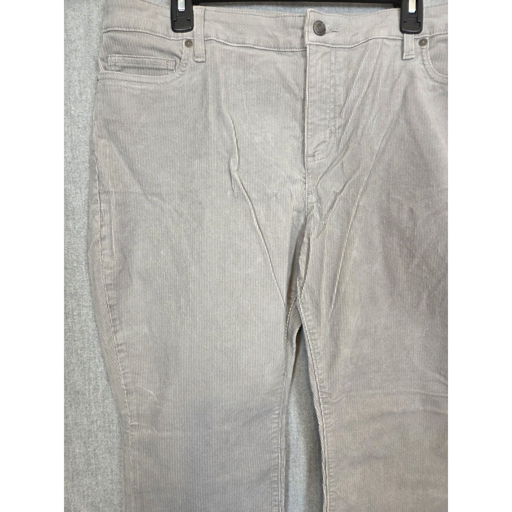 Lands End Womens 18P Corduroy Pants Bootcut Leg Mid Rise Gray Stretch NEW - Picture 3 of 13